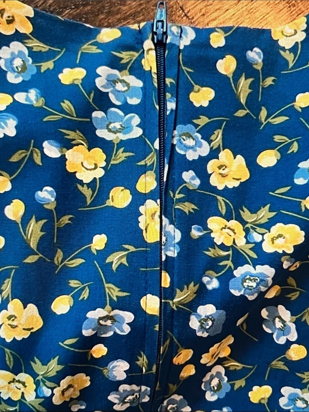 Blue Floral Mini Dress with Short Sleeves - Picture 6 of 6